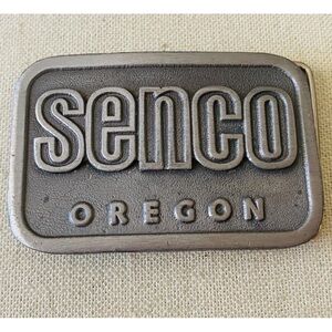 Vintage SENCO OREGON Fastening Systems Metal Belt Buckle HIT LINE USA